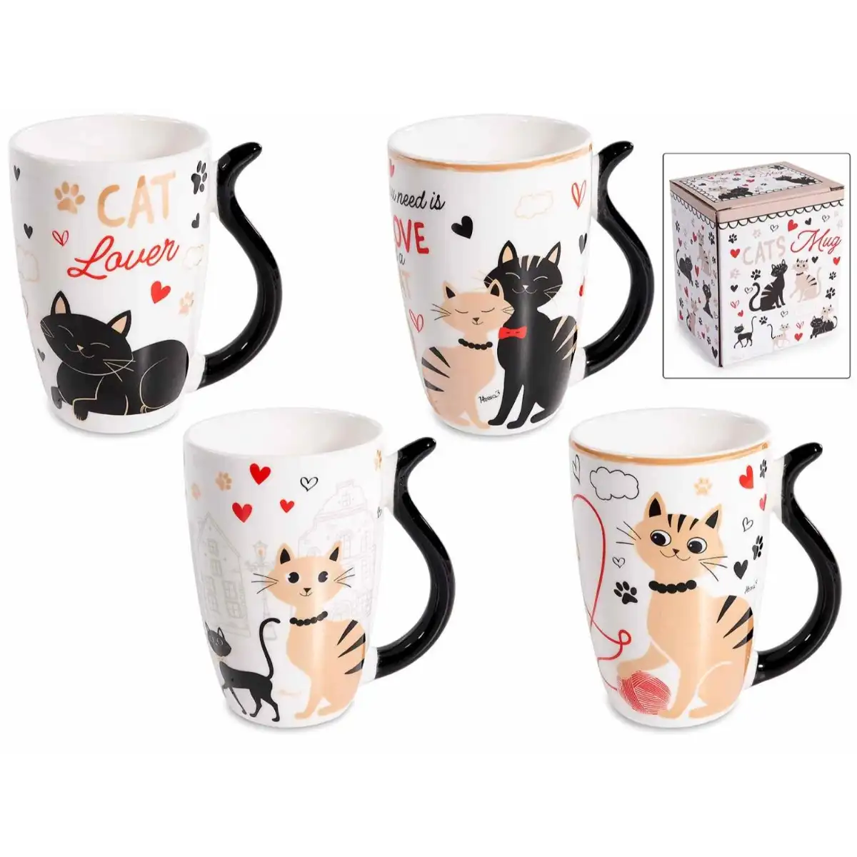 Mug porcelaine queue de chat