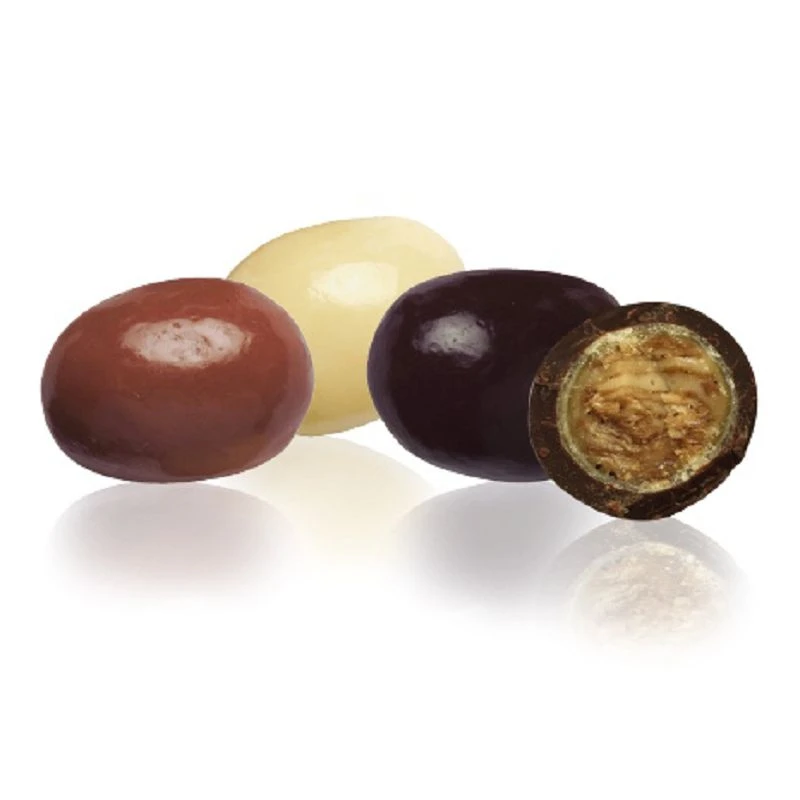 Œufs chocofeuilleté praliné (lait, blanc et noir)