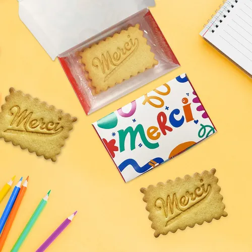 Boîte de 3 Biscuits Personnalisé Merci